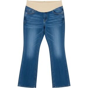 Old Navy Maternity Jeans Women 10 Regular Blue Boot Cut Full Panel Stretch Denim